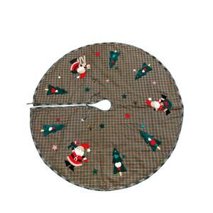 43” in diameter vintage homemade sewn plaid tree skirt  country old fashioned